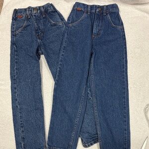 Vintage Rustler Classic Blue Denim Jeans for cotton boys slim 7